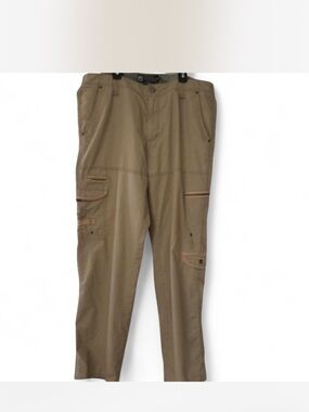 Micros Men's Tan Cargo Pants - Hiking Outdoorsy Multi-Pocket Utility 36x32